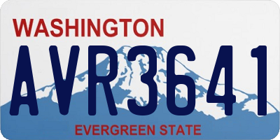 WA license plate AVR3641
