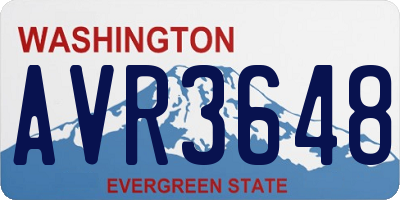 WA license plate AVR3648