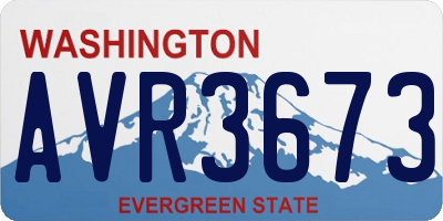 WA license plate AVR3673