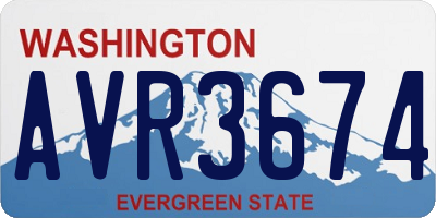 WA license plate AVR3674