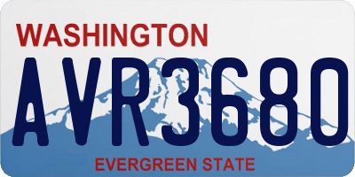 WA license plate AVR3680