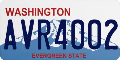 WA license plate AVR4002