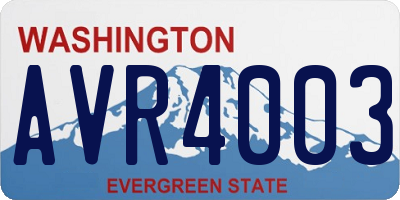 WA license plate AVR4003