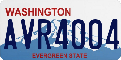 WA license plate AVR4004