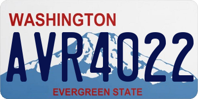 WA license plate AVR4022