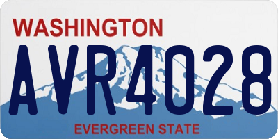 WA license plate AVR4028