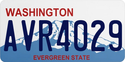 WA license plate AVR4029