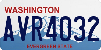 WA license plate AVR4032