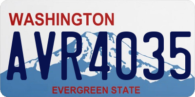 WA license plate AVR4035