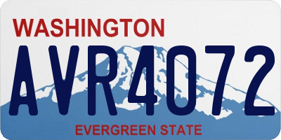 WA license plate AVR4072
