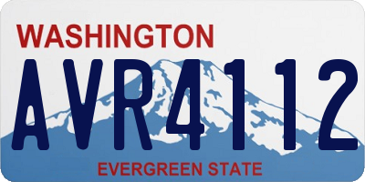 WA license plate AVR4112