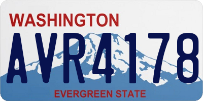 WA license plate AVR4178