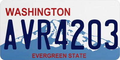 WA license plate AVR4203
