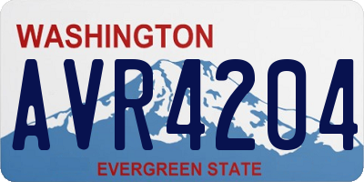 WA license plate AVR4204