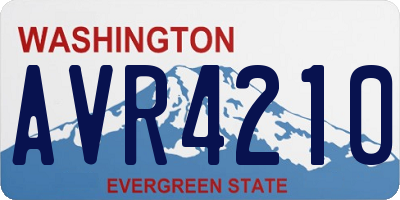 WA license plate AVR4210