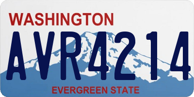 WA license plate AVR4214