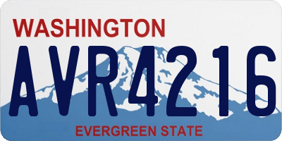 WA license plate AVR4216