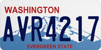 WA license plate AVR4217