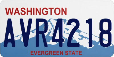 WA license plate AVR4218