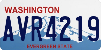 WA license plate AVR4219