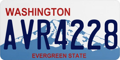 WA license plate AVR4228