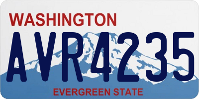 WA license plate AVR4235