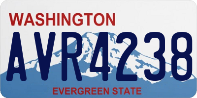 WA license plate AVR4238