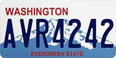 WA license plate AVR4242
