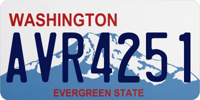 WA license plate AVR4251