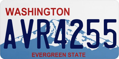 WA license plate AVR4255