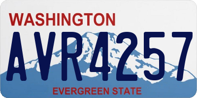 WA license plate AVR4257