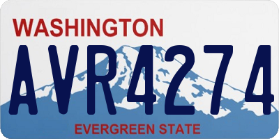 WA license plate AVR4274