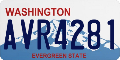 WA license plate AVR4281