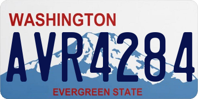 WA license plate AVR4284