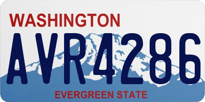 WA license plate AVR4286