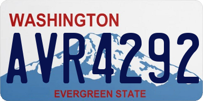WA license plate AVR4292