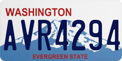 WA license plate AVR4294