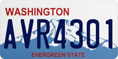 WA license plate AVR4301