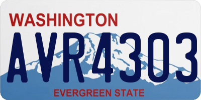 WA license plate AVR4303
