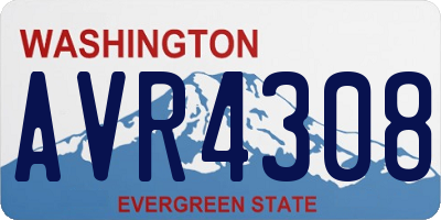 WA license plate AVR4308