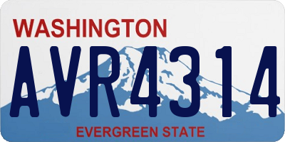 WA license plate AVR4314