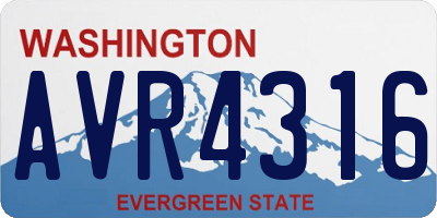 WA license plate AVR4316