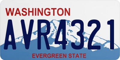 WA license plate AVR4321