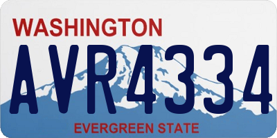 WA license plate AVR4334