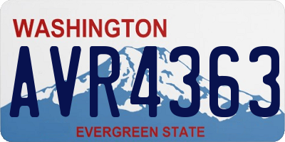 WA license plate AVR4363