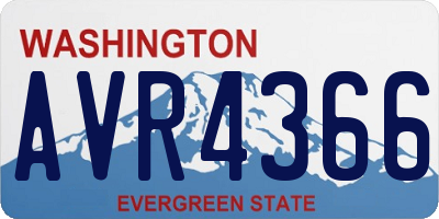 WA license plate AVR4366