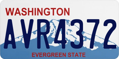 WA license plate AVR4372