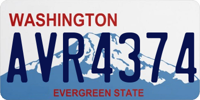 WA license plate AVR4374