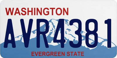 WA license plate AVR4381