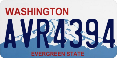 WA license plate AVR4394